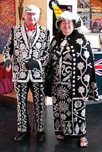 Traditional East End Pearly King and Queen (Public Domain)